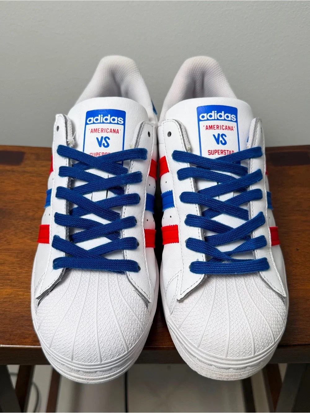 Adidas Superstar Americana VS FY3033 White Red Blue Men’s 7.5 EU 40 2/3